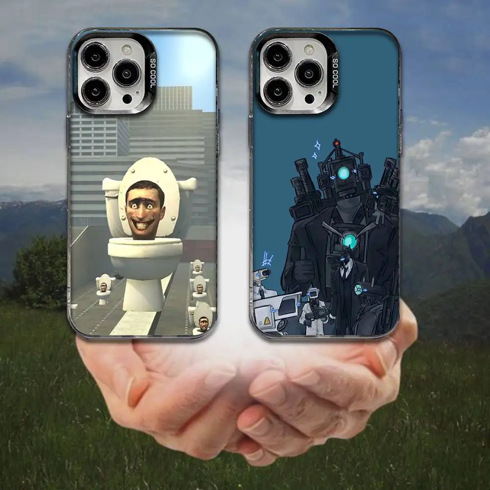 

S-Skibidi Toilet TV Man Phone Case For iPhone 16,15,14,13,12,11,8,7,Pro,Max,Plus,Mini,XS,SE Anti Fall Black Matte Hard