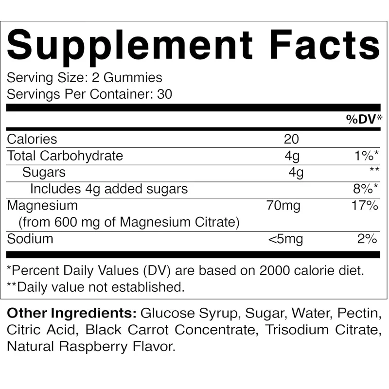 علكة فيتامين المغنيسيوم والحمضيات - 60 علكة نباتية - تعزز الاسترخاء الصحي والعضلات والعظام ودعم الطاقة #2