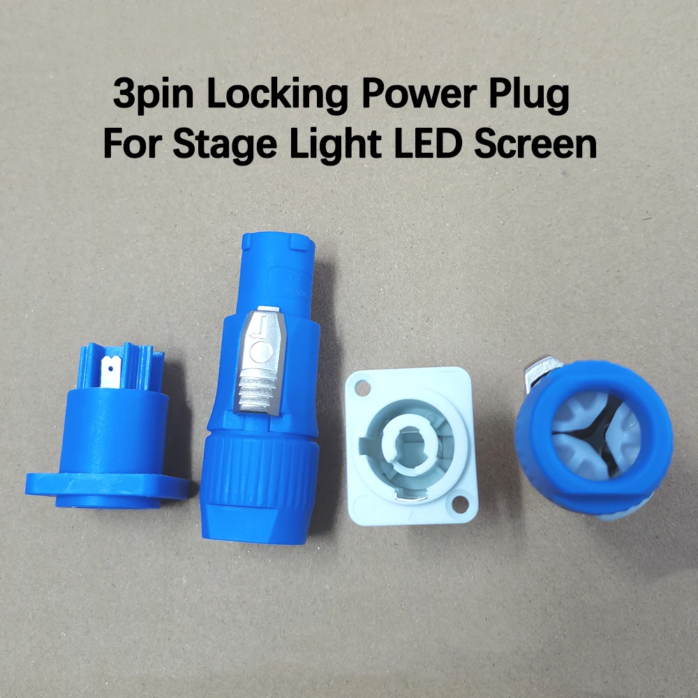 For Powercon Connector 3 Pin Stage Light LED Screen Power In And Power Out Plug Audio KTV Socket Male Female Jack 250VAC DC20A
