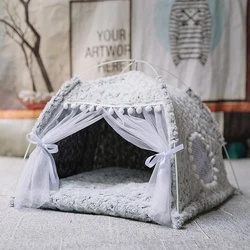 Sweet Princess Cat Bed, Foldable Tent, Dog House, Kitten Basket Beds, Cute Cat Houses, Home Cushion, Pet Kennel Products