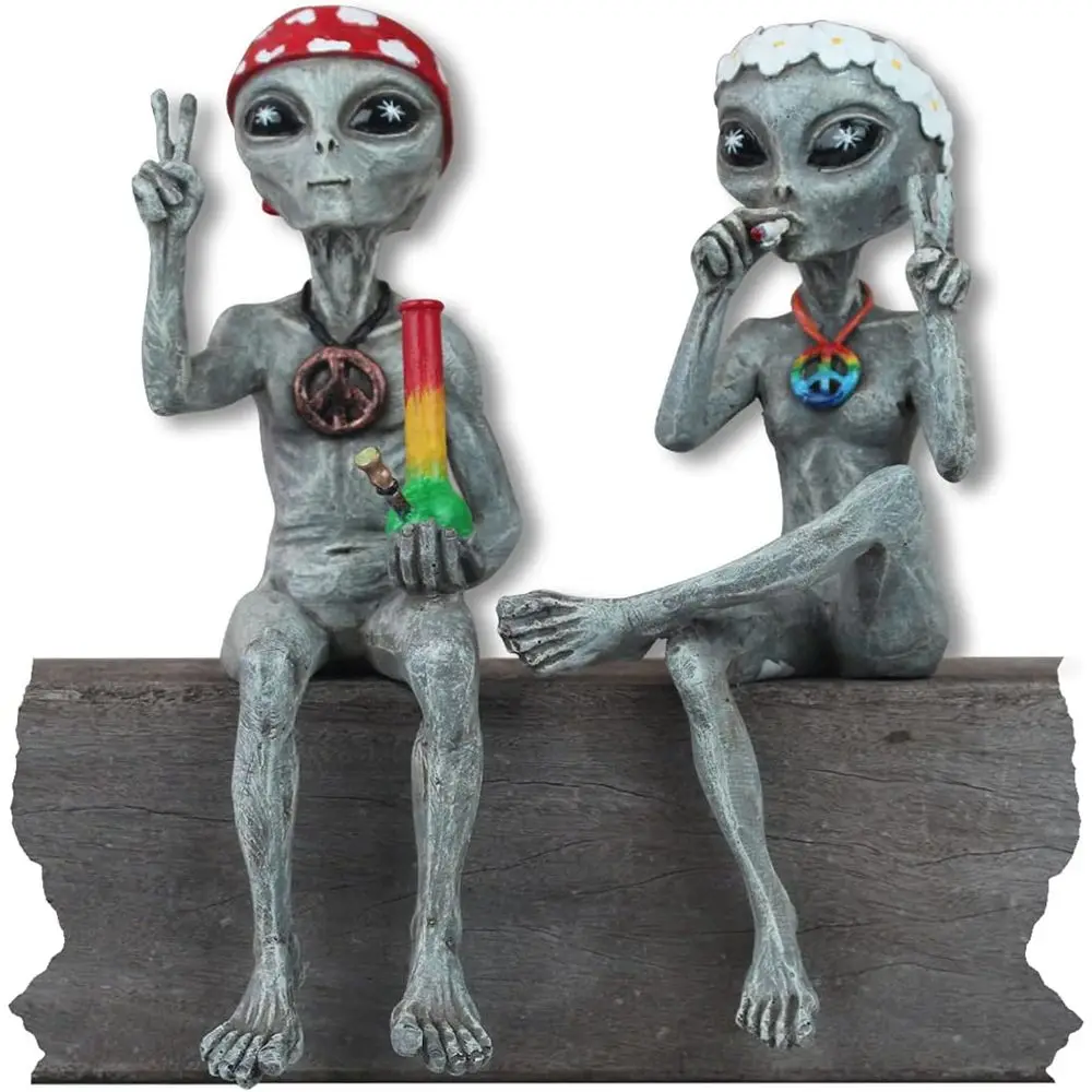 

Фигурки инопланетян-хиппи и курильщиков марихуаны, 10 дюймов, для дома и улицы, забавные украшения для сада/двора
