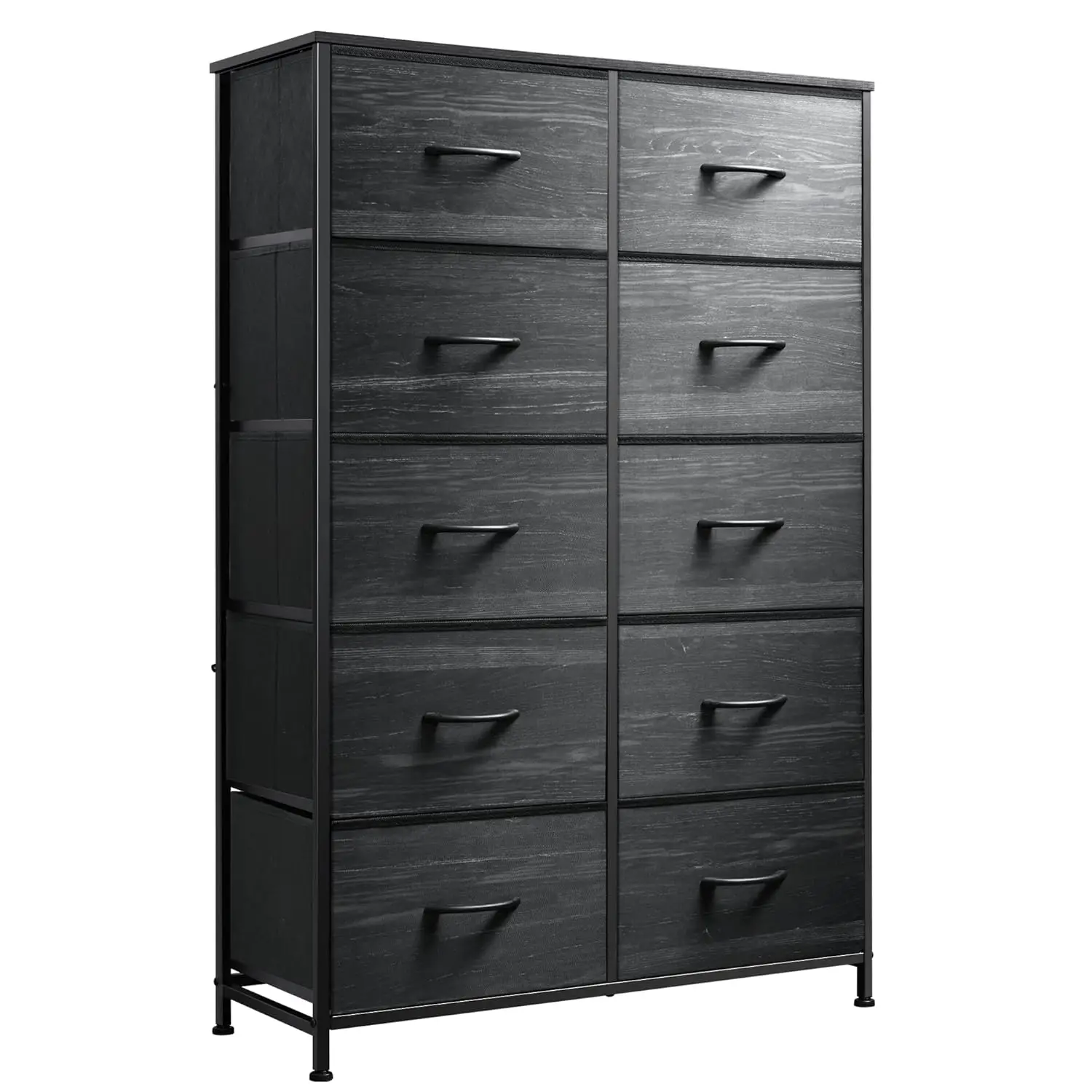 

Tall Dresser 10 Drawers Fabric Storage Organizer Unit Bedroom Hallway Living Room Entryway Black, Customized