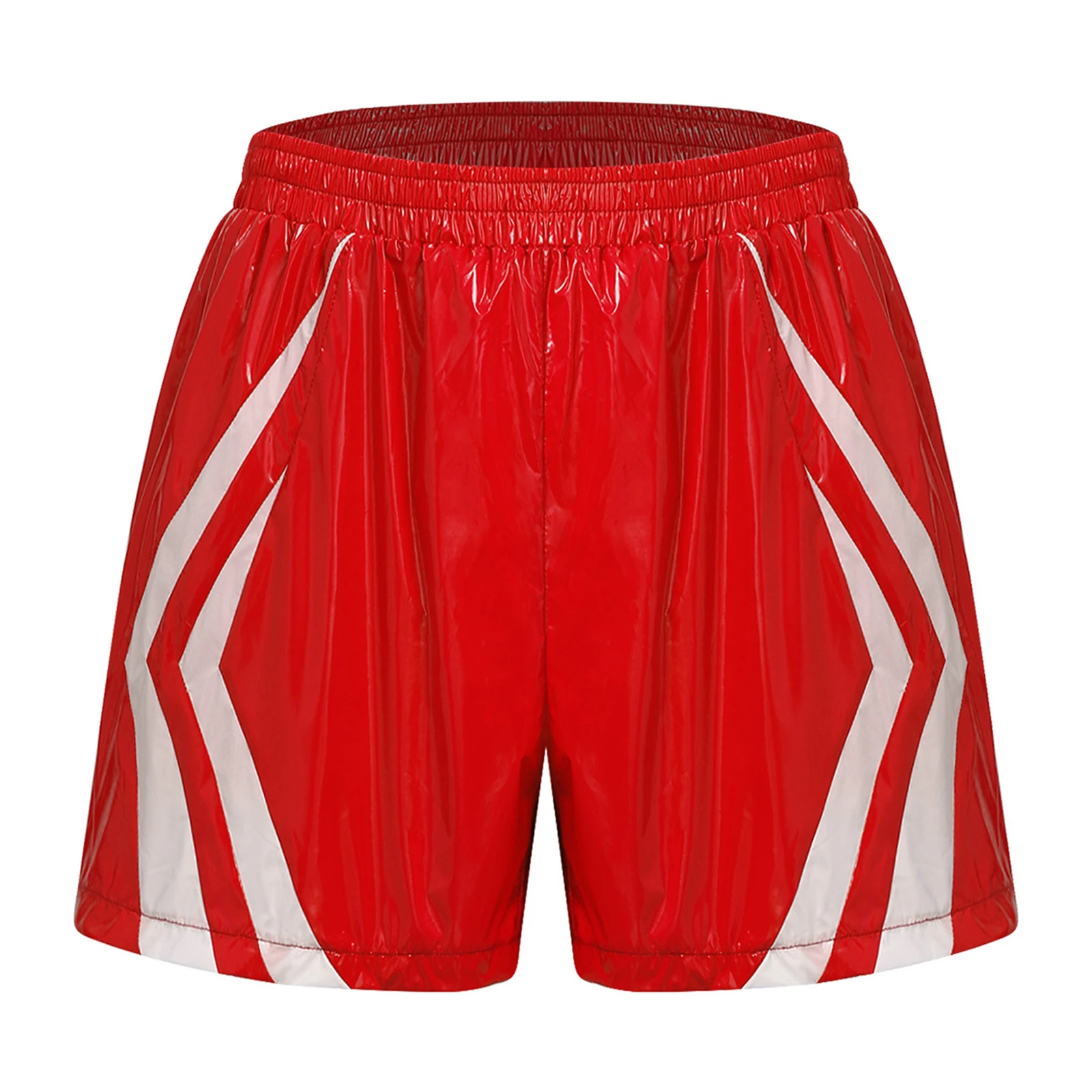 

Мужские водонепроницаемые спортивные шорты для плавания с глянцевой поверхностью, эластичным поясом и карманами, для бега, велоспорта, пляжа, боксеры