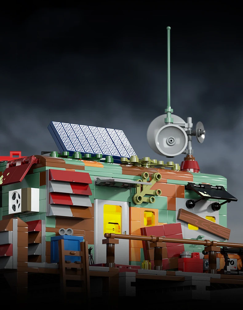 Kreativer Klassischer Filmszenen-Baustein: Weltuntergang-Kontaktstation, Konstruktionsbaustein, Lehrreiches Spielzeug mit Licht als Geschenk – Detail 5