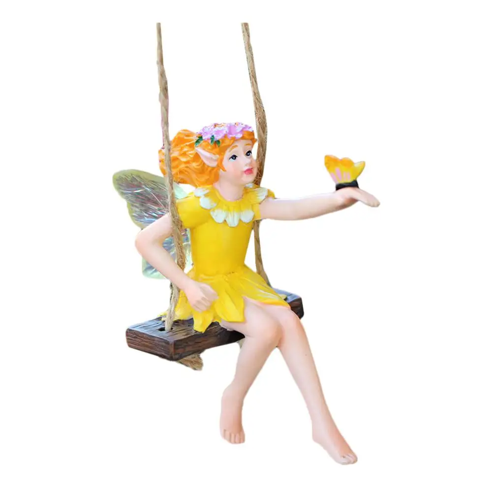 

Lawn Ornaments Outdoor Resin Statue for Garden Crafts Tree Hanging Flower Fairy Decor