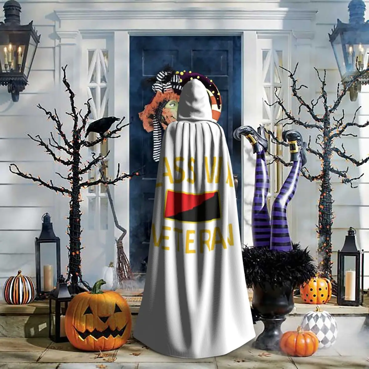 

Class War Veteran Long Hooded Cloak Witch Medieval Costume Cosplay Cape HalloweenCoat Adult Unisex