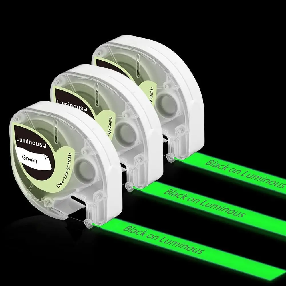 Phomemo-Fita de etiqueta auto-adesiva, brilho no escuro, plástico, sinal, paredes, quarto, interruptor do relógio, compatível LT-100H, P12