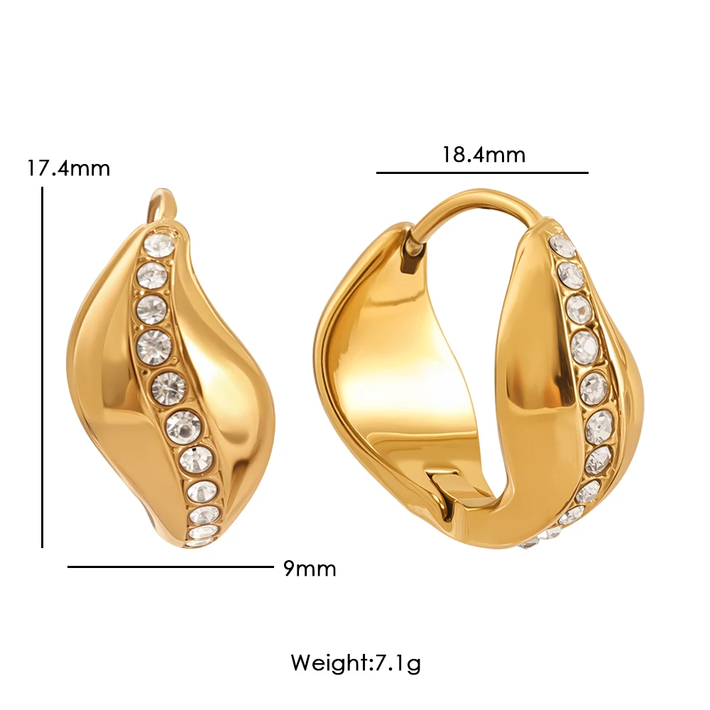 Neu eingetroffen: Modische Ohrstecker, Ohrringe, Creolen, Hochzeitsschmuck, Geschenkideen, Ohrringe für Damen, 18 Karat vergoldeter Edelstahl. – Detail 9
