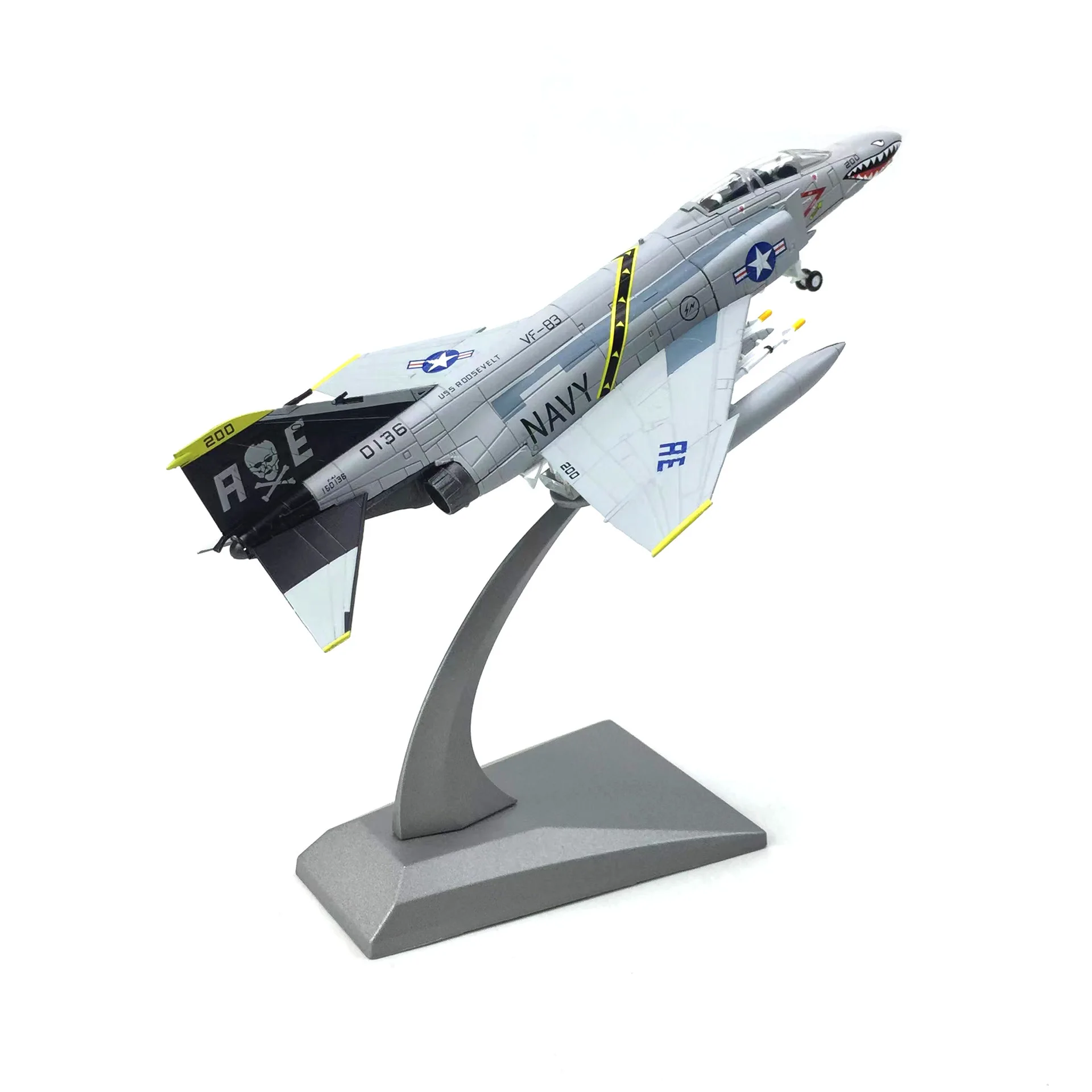 1:100 Scale U.S. F-4C Ghost Fighter Model and Display Stand Collectible Gifts F4 Alloy Airplane Model Mini Decoration Home