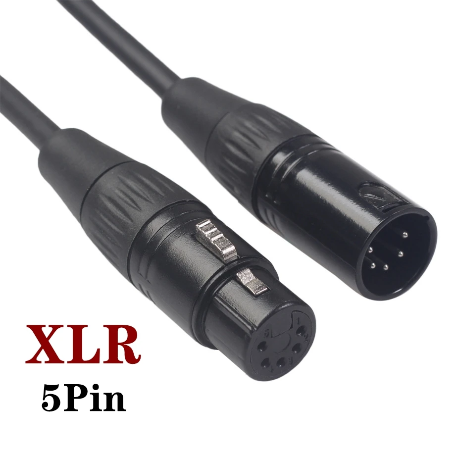 XLR 4pin 5pin 3pin kabel męski do żeński M/F OFC przewód Audio kabel XLR ekranowany dla mikser do mikrofonu 1m 3m 5m 10m 15m 7.5m