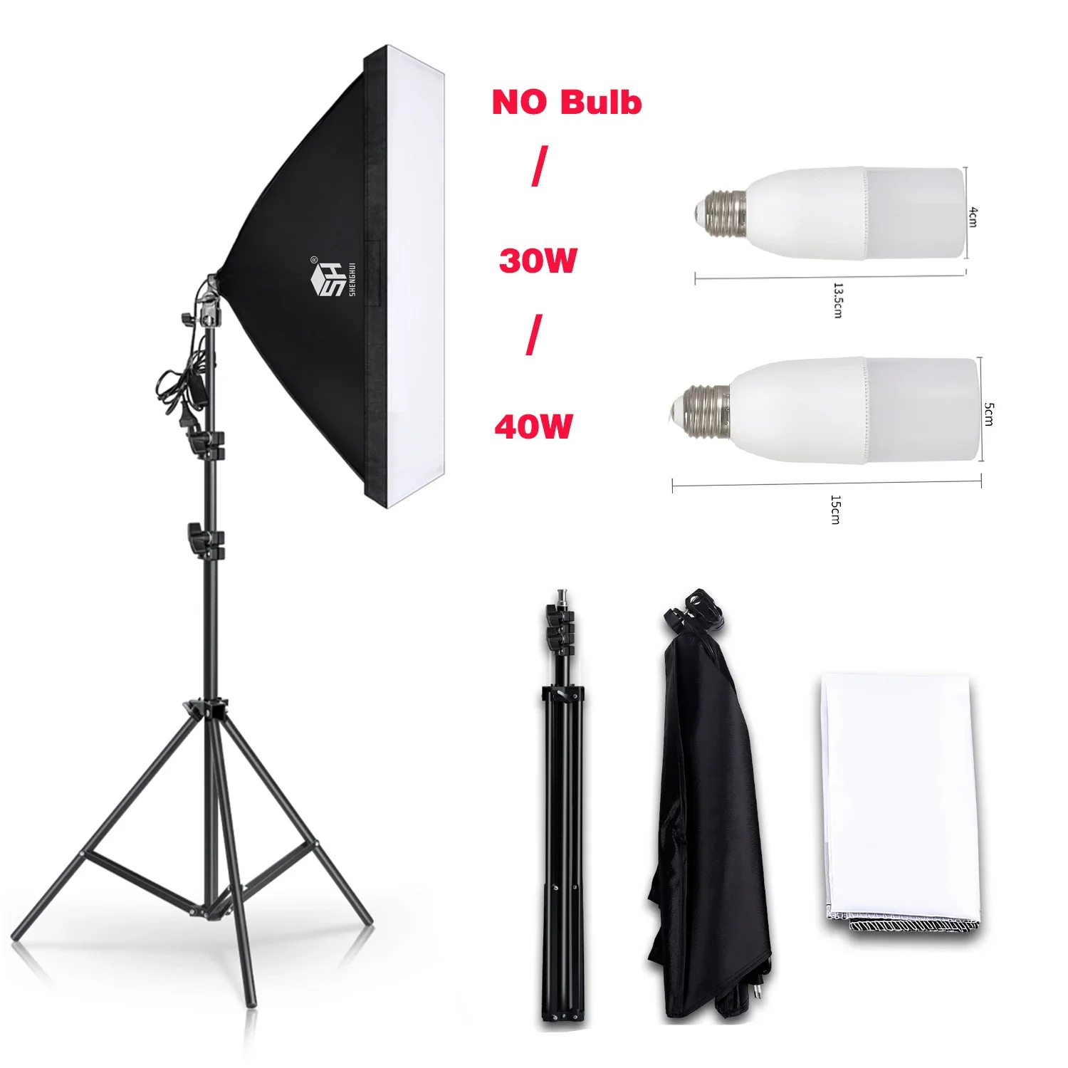 

SH Photography 50x70CM Softbox Photo Lighting Kits System Softbox Professional Light Use For Photo Studio Portrait Shooting