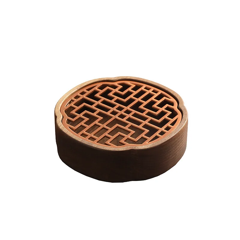 Walnut wood light luxury high-end coffee tray small tea set accessories water storage dry brewing table household tea tray