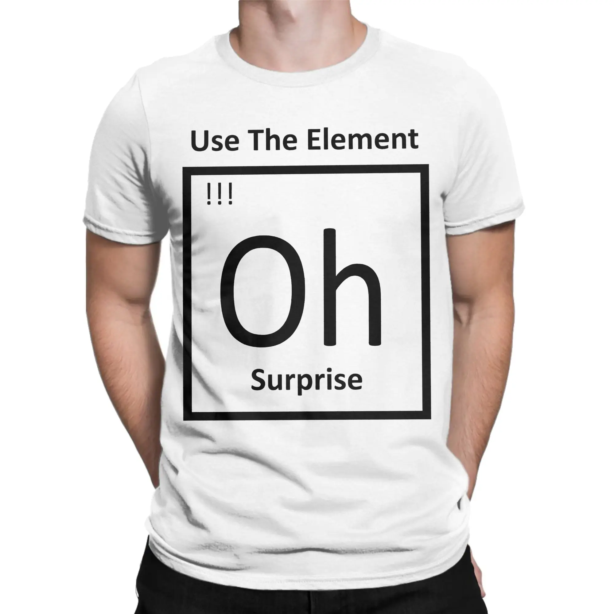 Retro Use The Element Of Surprise  Tshirts Men Crewneck Short Sleeve Top Tee  Cotton Summer TopsTops