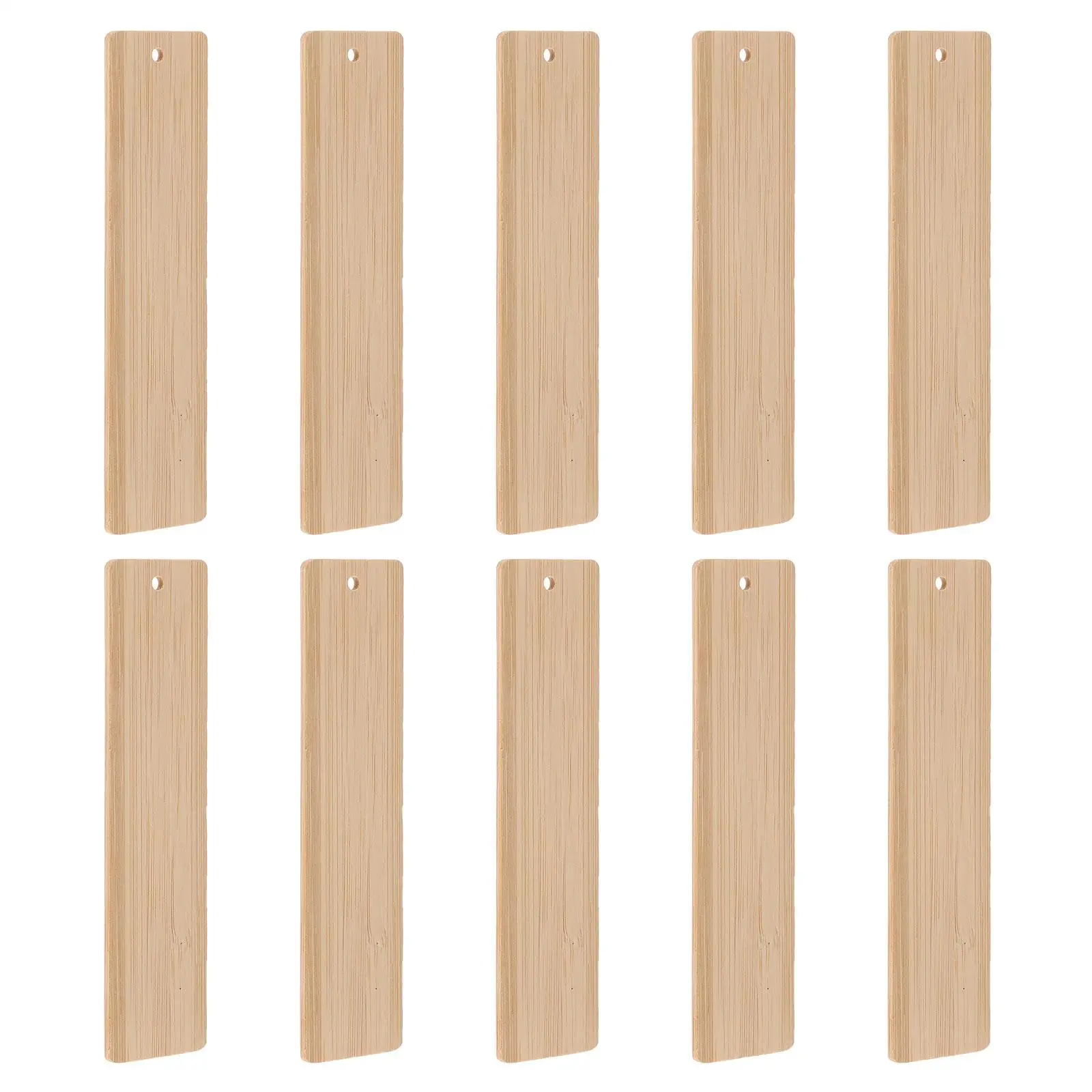 10Pcs Bamboo Bookmarks Blank Diy Tags Blank Bamboo Bookmark Smooth Edges Corner Craft Label Plain Wood Bookmark Student Supplies
