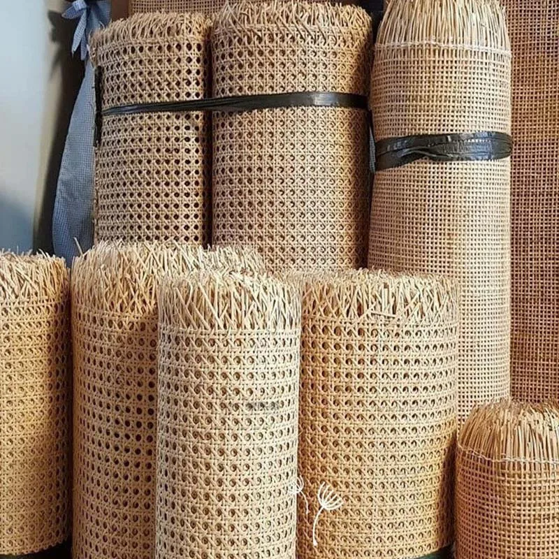 Natural Rattan Cane Webbing Roll 35/40/45/50cm Width Large Size Rattan Roll, Caning Material Rattan Fabric for Caning Projects