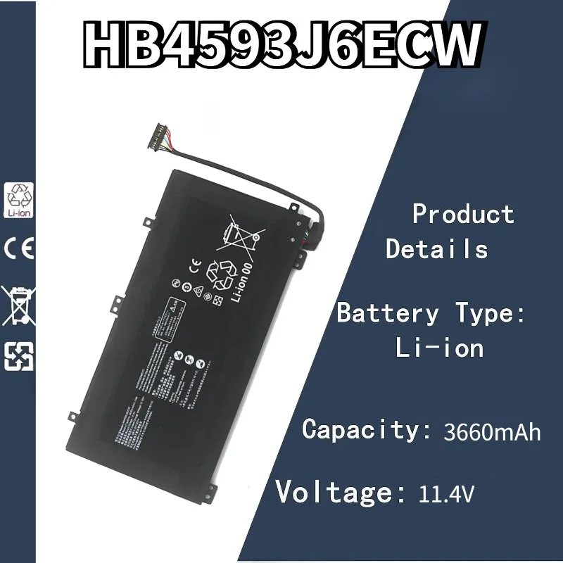 

11.4V 3660mAh HB4593J6ECW Notebook Battery For Huawei MateBook 13 2020 WRT-W19 WX9 W29 i7 HN-W19L W19R WRT-W09 W19L