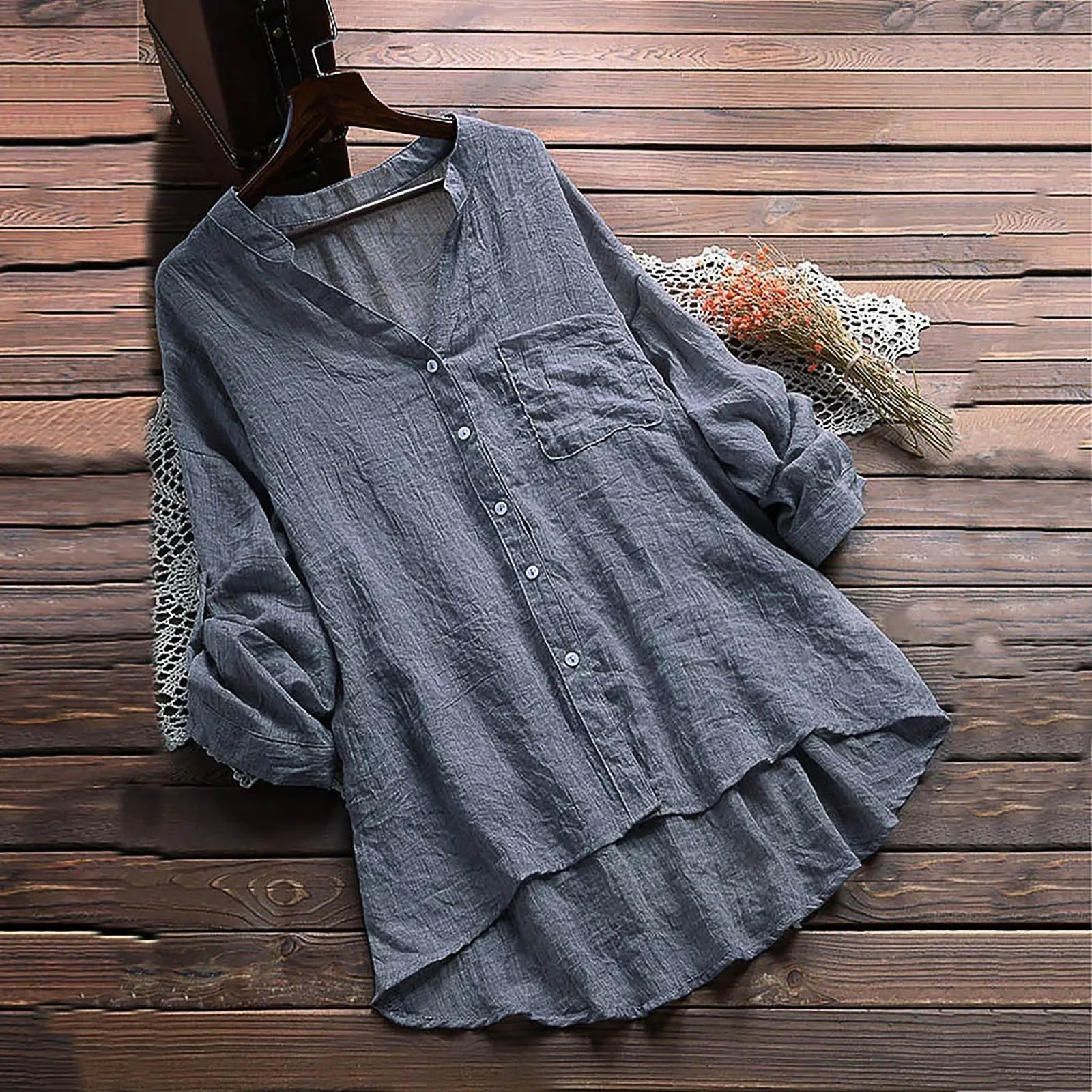 Women Linen Shirts for Women Womens Cotton Tees Loose Fit Germinate Long T Shirt Blank T Shirts Women Extended Shirt for Women