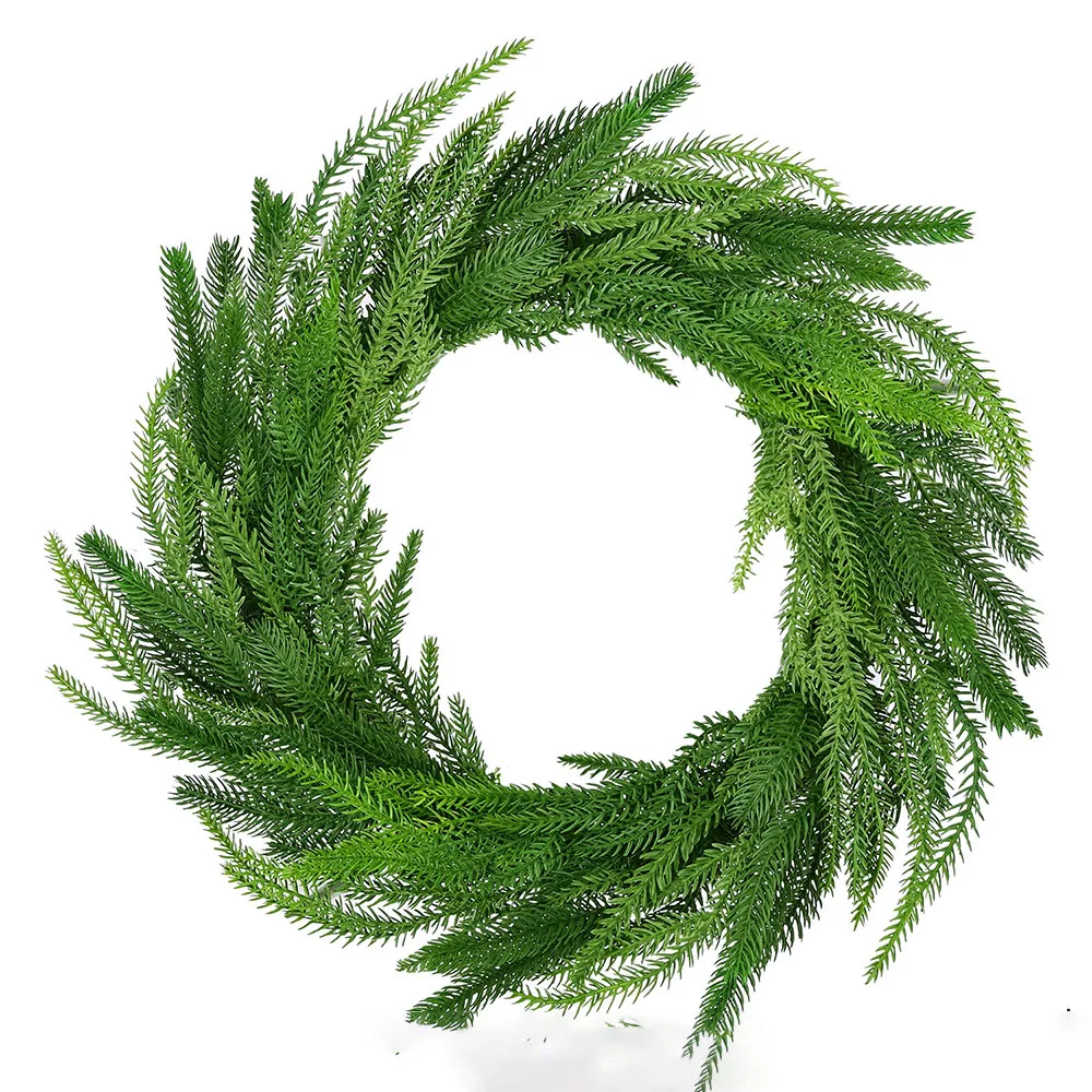Christmas Soft Pines Cypress Rattan Reusable Ring Resin Soft Rubber Feel Pine Needle Christmas Rattan Pendant Songhua