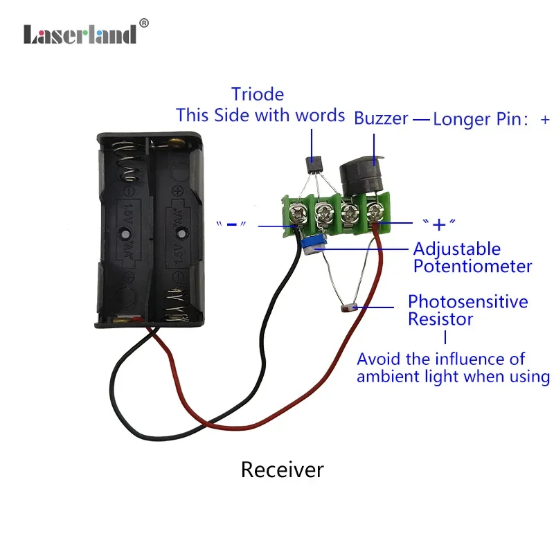 Imagem -04 - Diy Laser Alarme Kit Sistema de Segurança Anti-roubo Linha Infravermelha Experiência Científica Invenção Produção Eletrônica