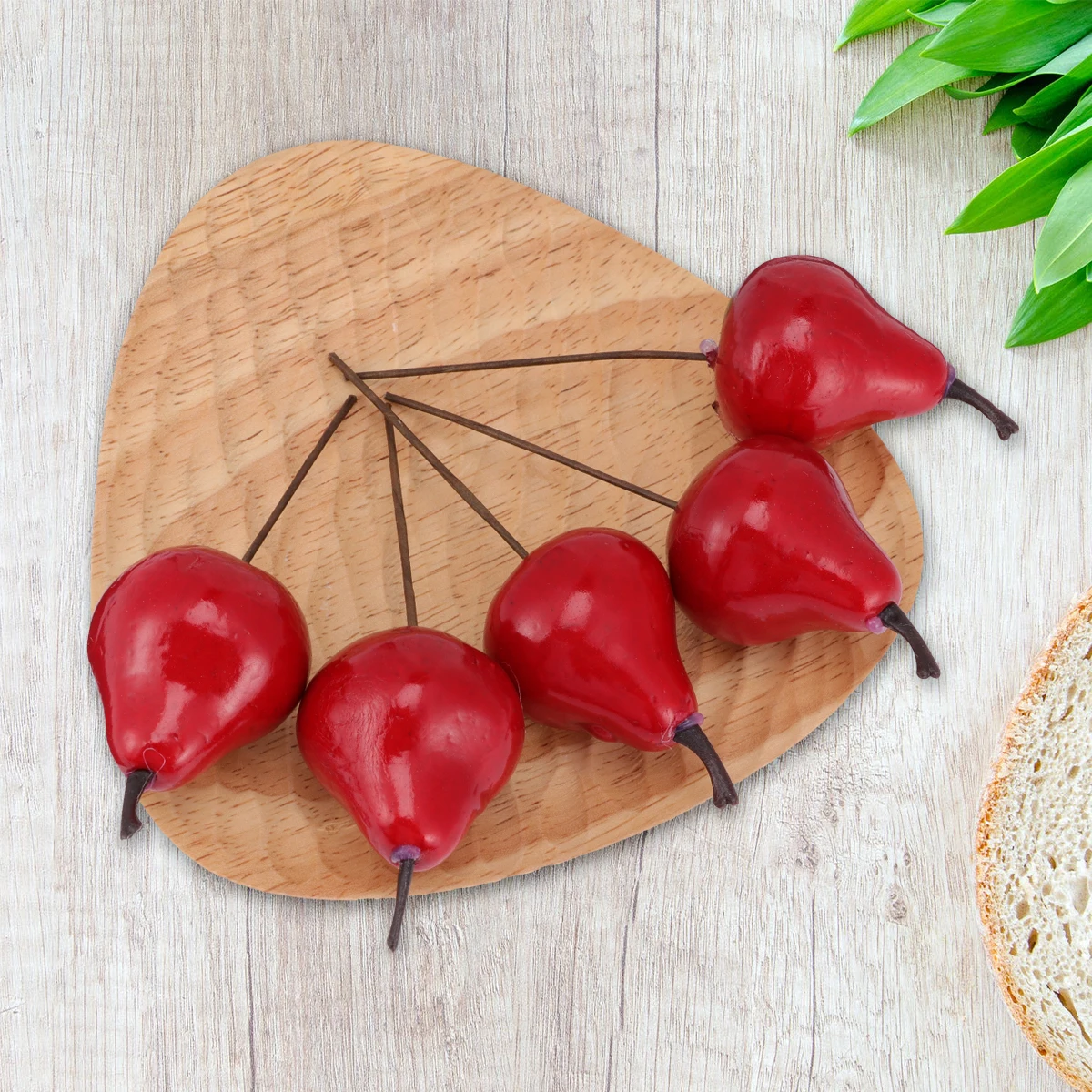 

12 Pcs Christmas Tree Accessories Wreath Decoration Ornament Pear Ornaments Mini Glass Xmas Red