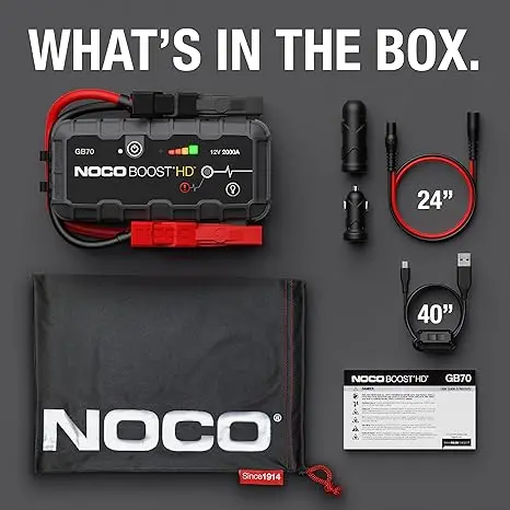 Noco Boost Hd Gb20/40/70 2000a Ultrasafe Auto Batterij Jump Starter, 12V Batterij Booster Pack, Jump Box, Draagbare Oplader Jumper