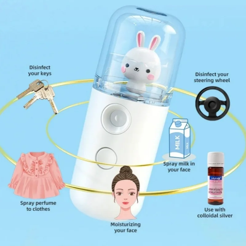 30ml Mini Humidifier Women Facial Steamer Portable Rechargeable Nano Spray Face Beauty Device Skin Care Tools