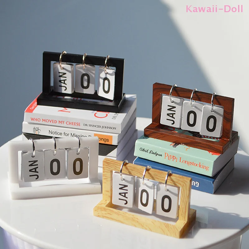 1:12 Puppenhaus Miniatur-Kalender Tischkalender Spielzeug Holzmodell Deko-Spielzeug Puppenhaus Zubehör Ornament Dekoration