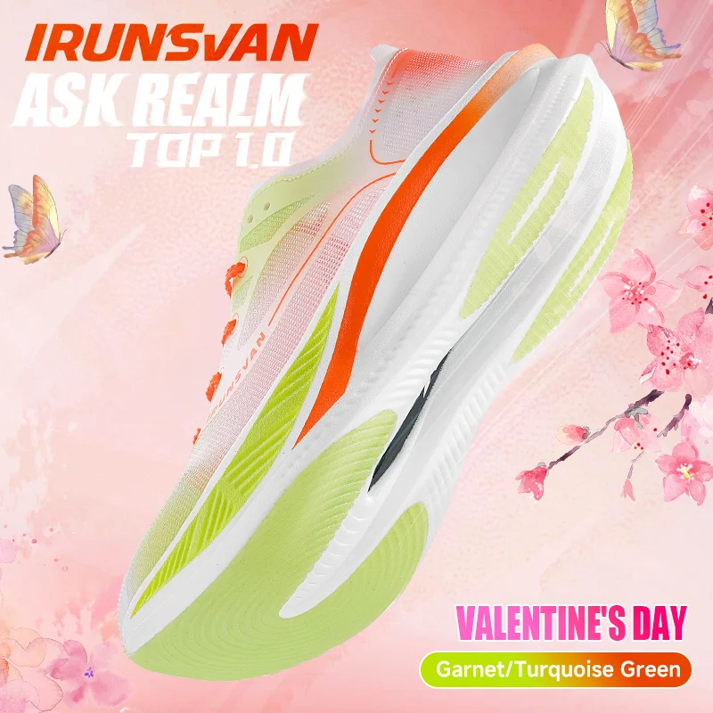 IRUNSVAN 2024 Original Nylon Carbon Board Running Shoes Men\'s Marathon Training Shoes Breathable Night Light Sports Shoes