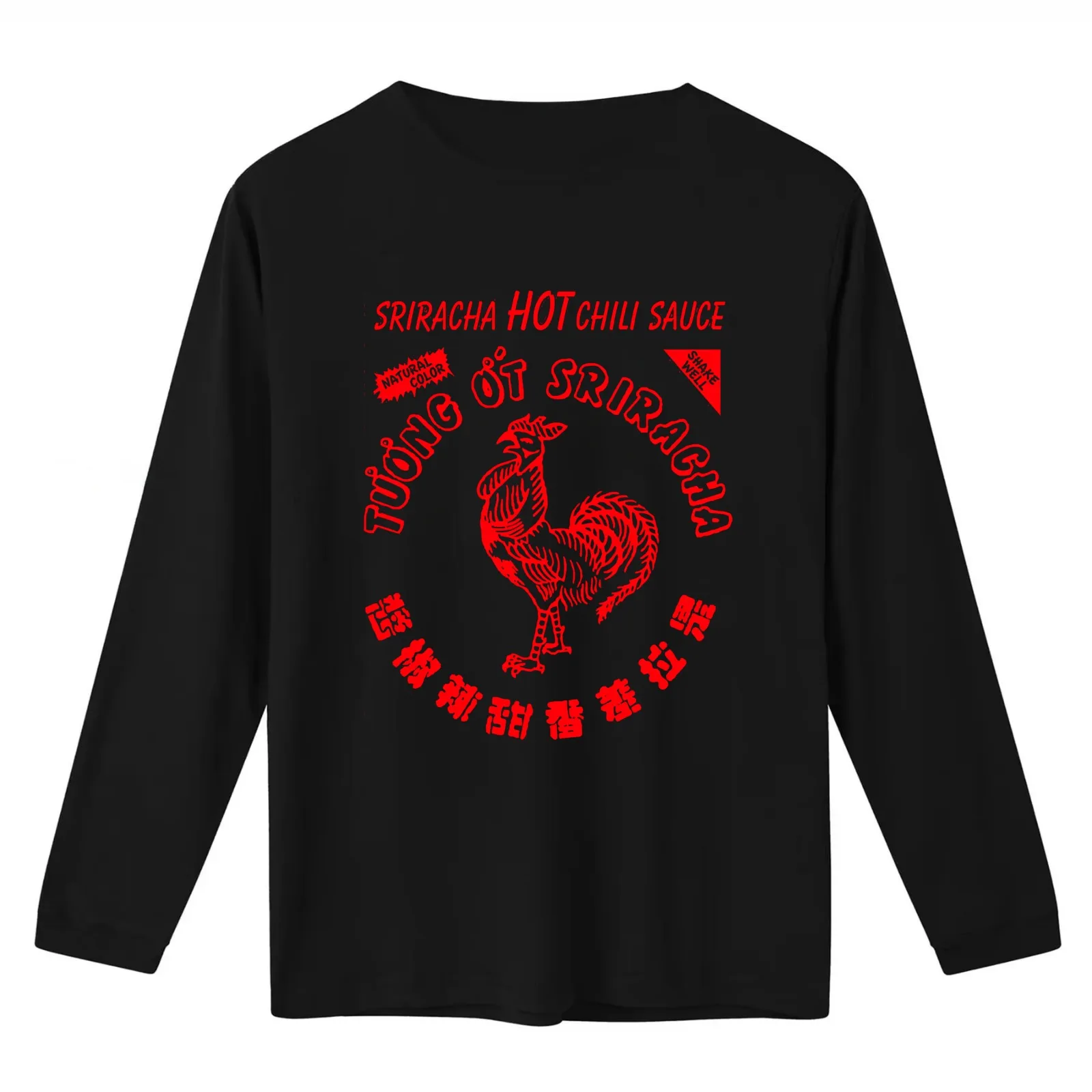 Sriracha Hot Chili Sauce Spicy Food Lover Red T-Shirt Summer Casual Cotton Tee Oversized Streetwear Tops Unisex Men Women