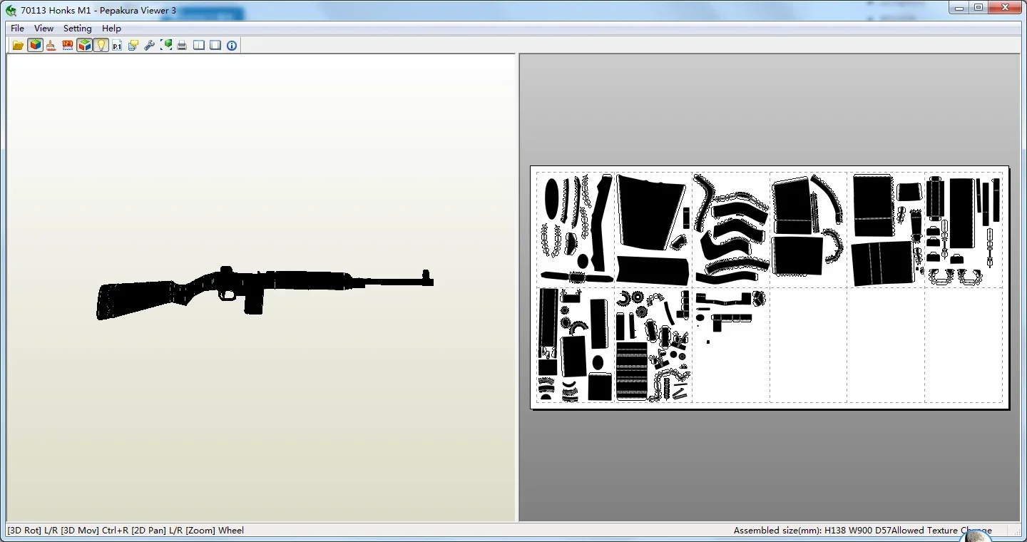 US Honks M1 Sniper Rifle 1:1 3D Paper Model Gun DIY Toy for Cosplay