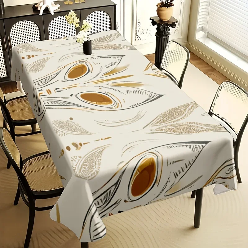 Elegant Waterproof Tablecloth Cover for Dining Room Buffet Table Modern Decorative Linen Spill Proof Table Runner