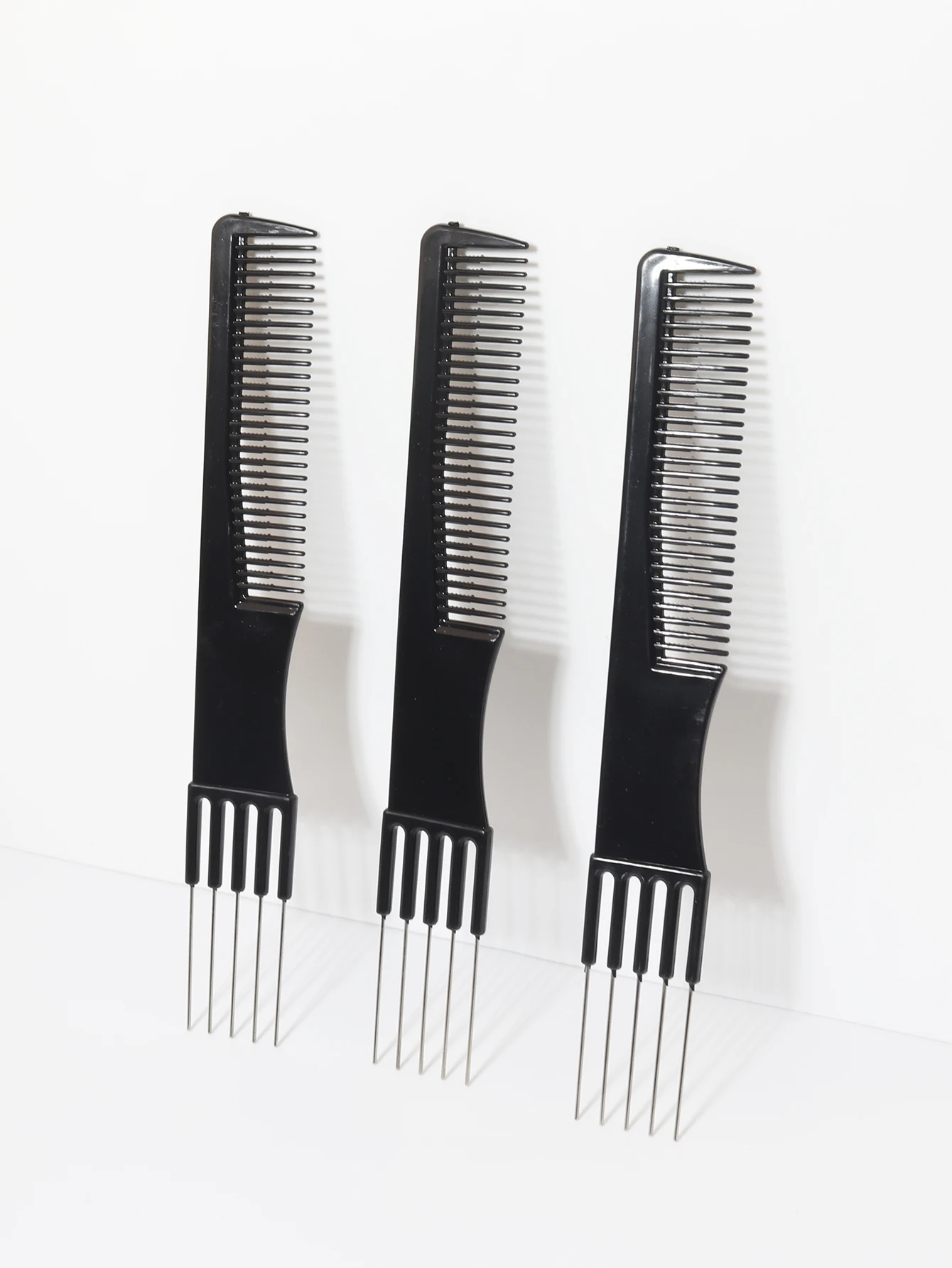 Set di pettini per styling da 1/3 pezzi, con forchetta metallica in acciaio inossidabile e pettine a denti fini, speciale per parrucche di capelli veri