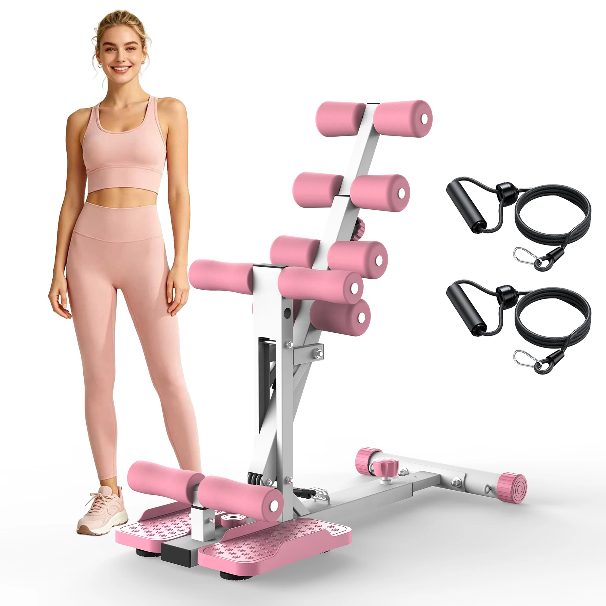 Home Gym Resistance Machine - 抵抗バンド付きディープスクワットマシン、家庭用ジム、アパート、オフィス用の臀筋＆体幹トレーナー、スクワット補助器具