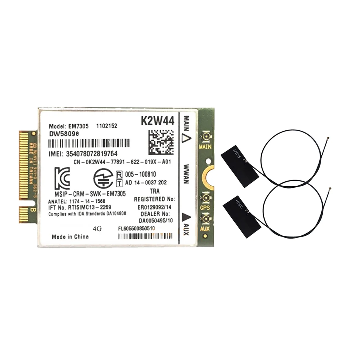 

EM7305 GOBI5000 WiFi Card+Antenna 4G NGFF WWAN for DELL Latitude E7250 E7450 E5250 7214 7350 7414 Venue 8 Pro 5855