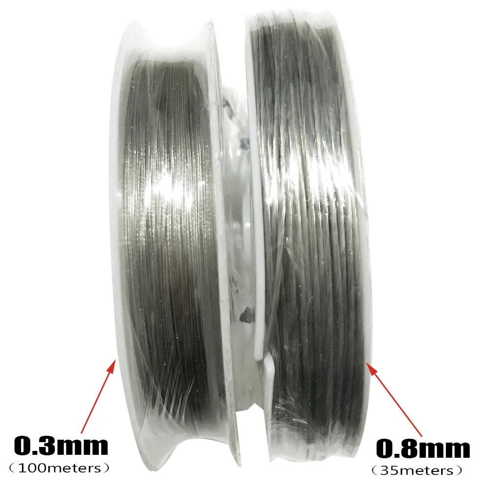 Miniatur Ultra-Feinen Weichen Stahldraht Seil Durchmesser 0,3mm 0,4mm 0,45mm 0,6mm 0,8mm Komplette spezifikationen Kronleuchter Draht Seil