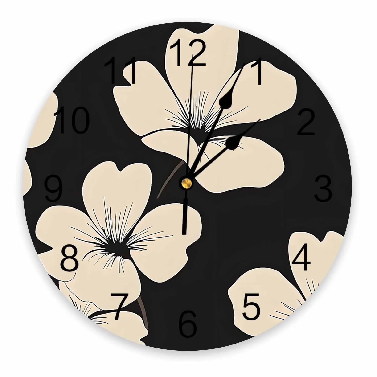 

Винтажные часы с силуэтом и цветами, настенные украшения для дома, комната для подростков, спальня, декор для гостиной, настенные часы