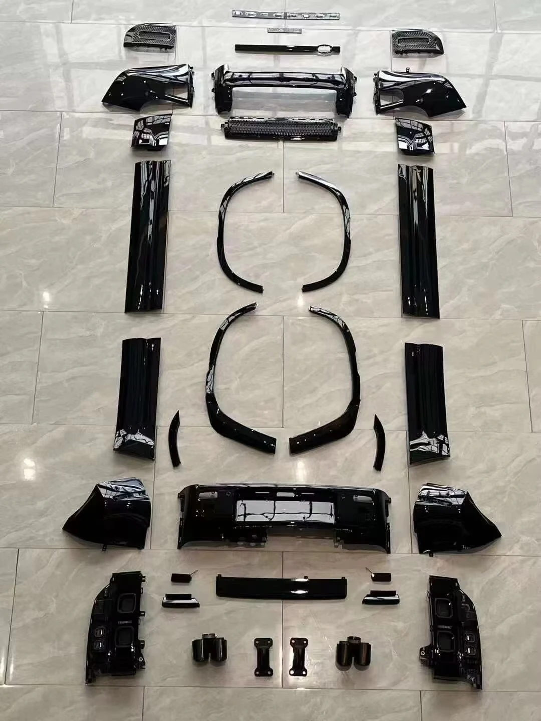 For Defender 2020- Base Upgrade to Gloss Black Version Front and Rear Bumper Completely Wider Body Kit