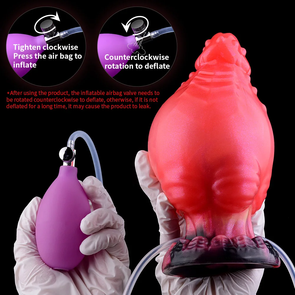 NNSX Squirting Function Horse Knot Dildo Inflatable Anal Plug Soft Silicone Genitals Penis Sex Toys for Woman Men Anal Pleasure