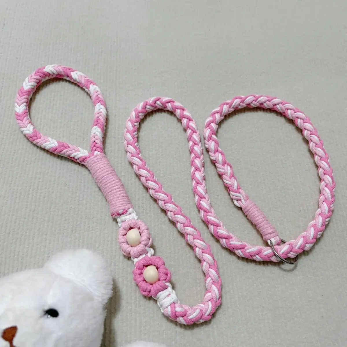 編組コットン犬用リード – 手織りロープ、安全な合金バックルと快適なハンドル、小型犬、中型犬、大型犬用、トレーニング用リード