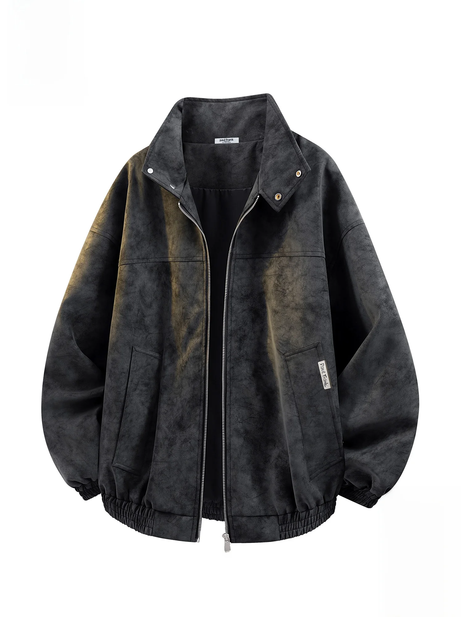 

PaulFrank Monkey Men's Biker Jaet Stand Collar Workwear Outerwear Autumn Winter Casual Sli Polyester Fiber Zipper Closure