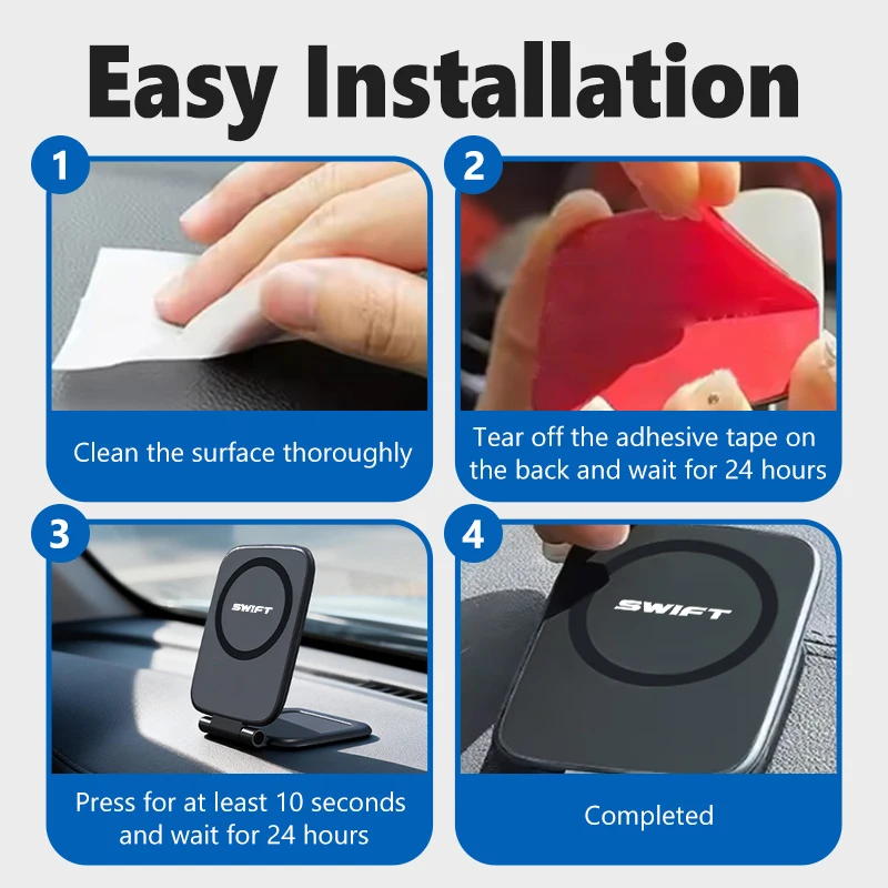 For Suzuki Car Adjustable Cell Phone Holder Dual Side Magnets Ultrathin Accessories Ciaz SX4 Ignis Vitara Samurai Kaiser Alto view 6