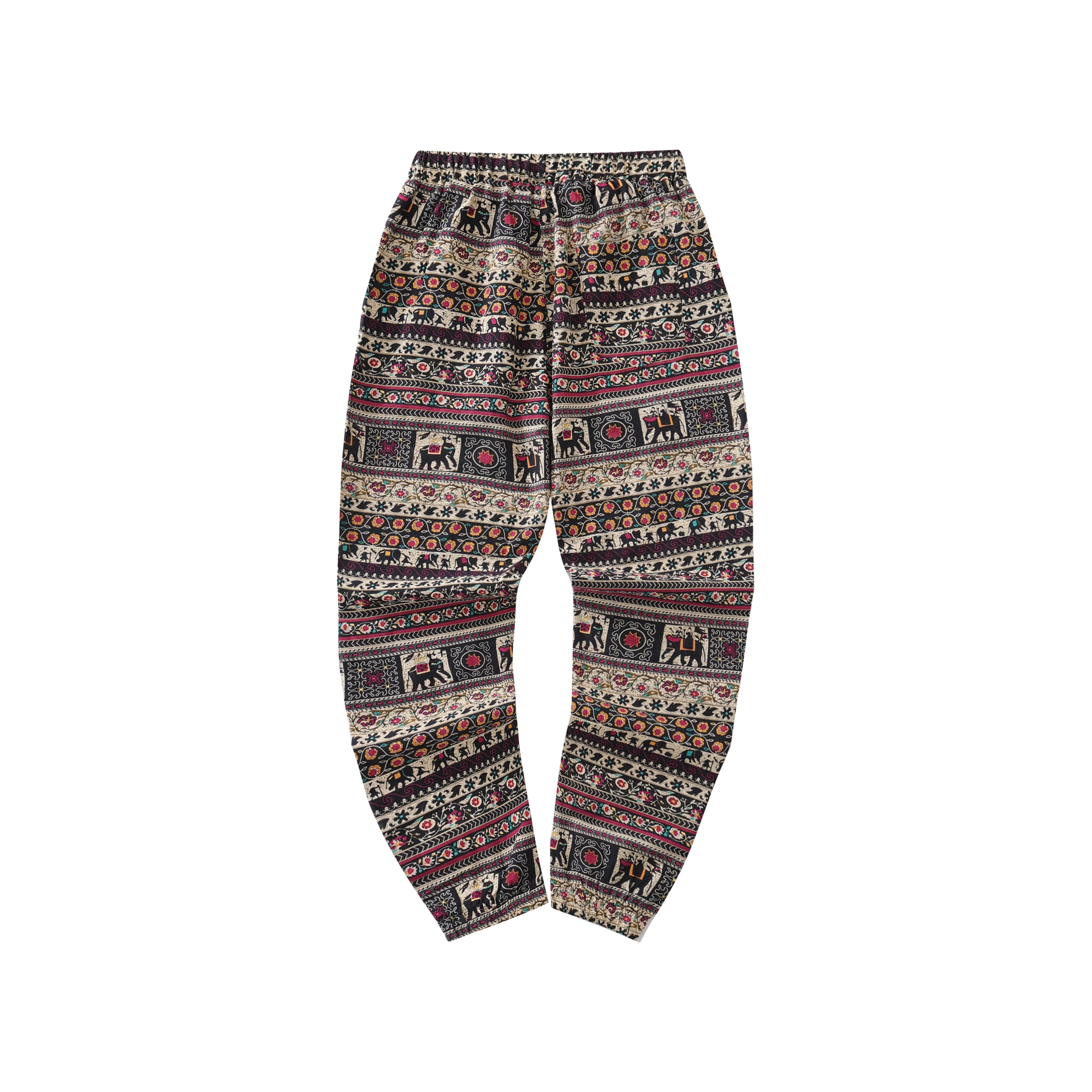 Cotton Blend Men's Casual Drawstring Ethnic Style Graphic Print Breathable LightWeight Pants With Pockets For Outdoor Activities
