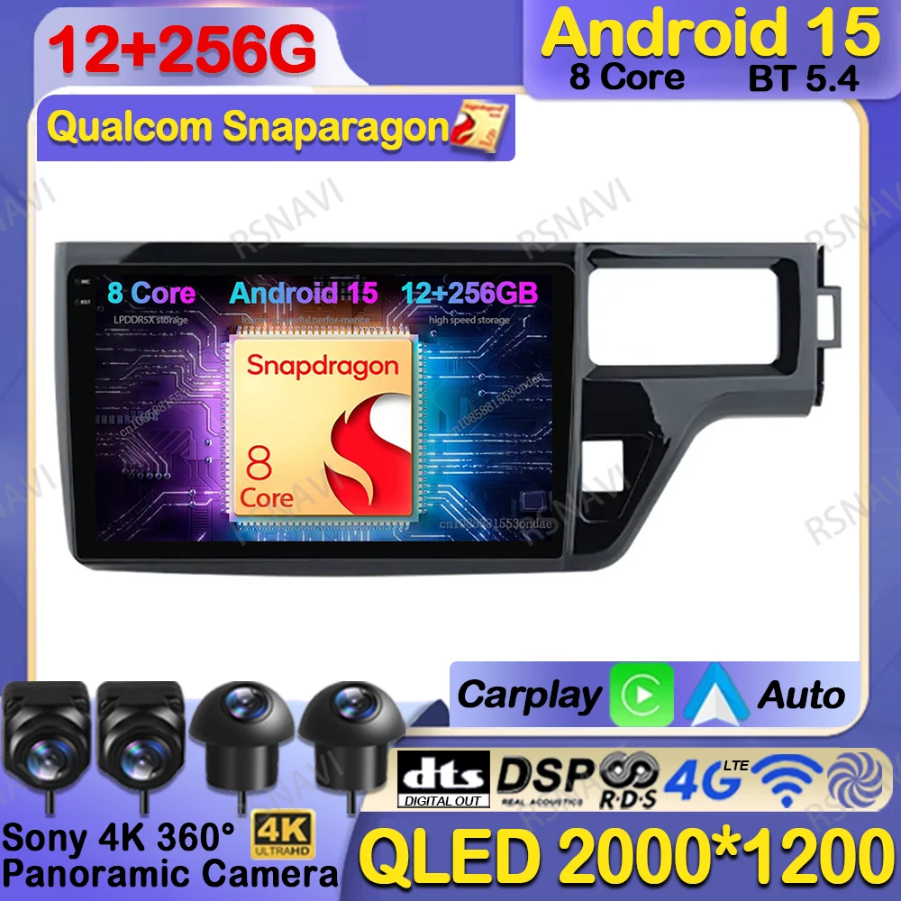 

Автомобильный радиоприемник Android 15 для Honda Stepwgn 5 2015-2021 правый ручной водитель 5G WIFI BT беспроводной Carplay авто мультимедийная DVD-навигация