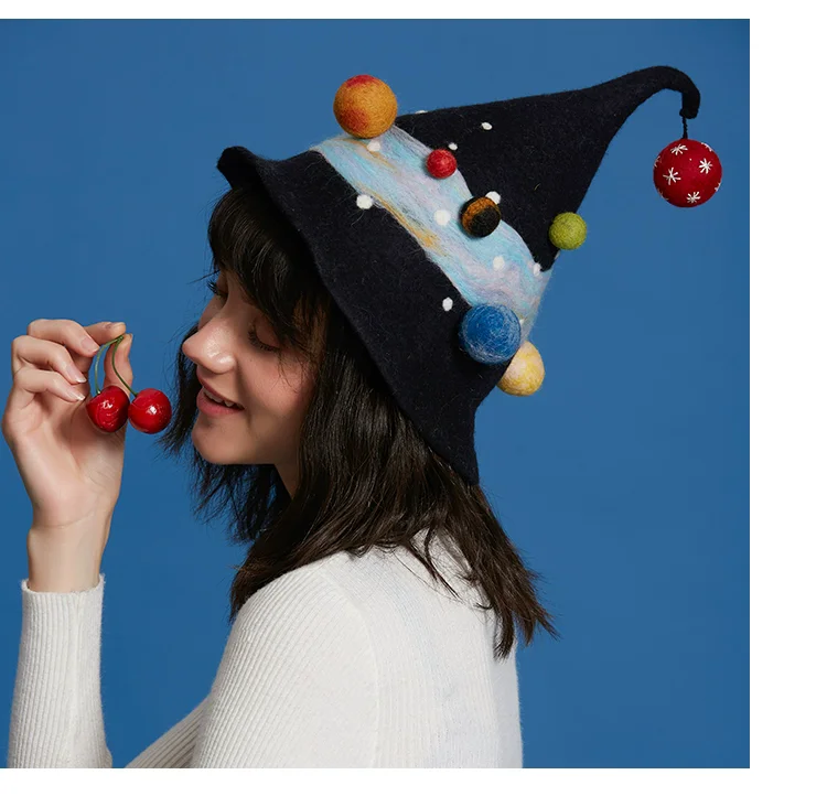 

Women Planet Night Sky Warm Wool Beret, Cute Wool Hats