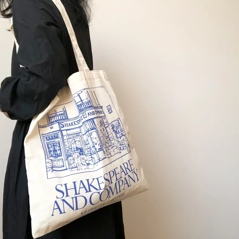 Single Shoulder Portable Large Capacity Canvas Bag Designed By Female Student Environmentally Friendly and Durable