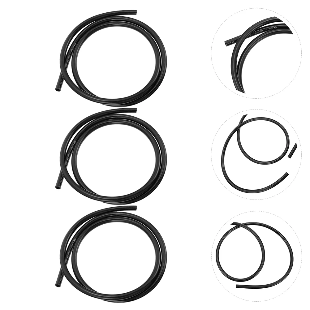 

3pcs 1M Car Motorcycle Pu Tube Durable Car Replacement Auto Hoses Vehicle Fuel Hose For Motorcycle Fuel Hose Black