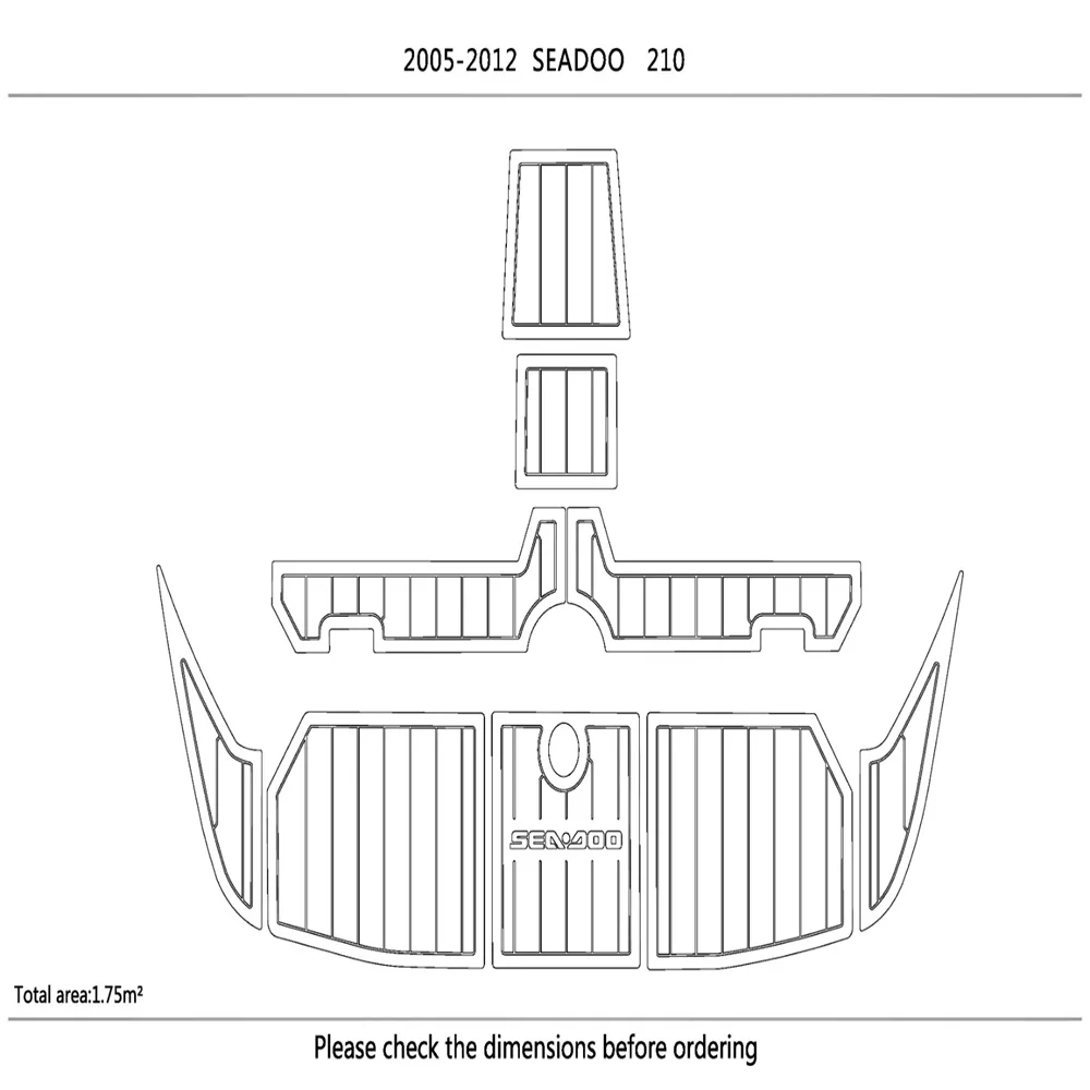 2005-2012 seadoo 210 swim platform 1/4” 6mm EVA faux teak Non-slip mat floor Mat SeaDek MarineMat Gatorstep Style Self Adhesive