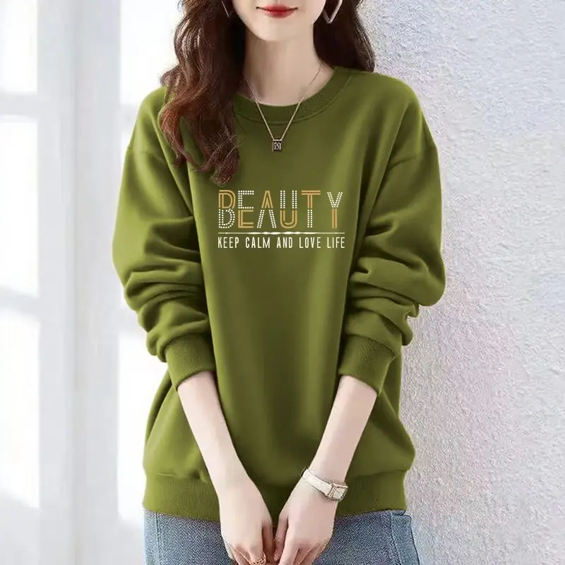 Sweat-shirt pour femmes, nouvelle Section fine, haute qualité, ample, mode, Style coréen, haut décontracté, automne 2025