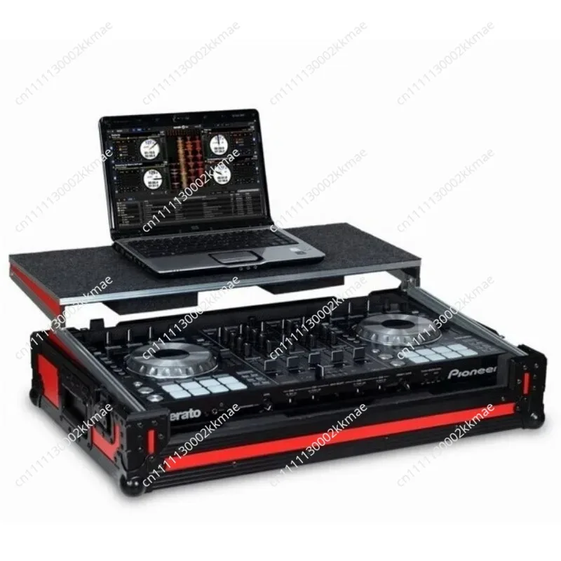 Black DJ Flight Case DDJ-FLX10 with Laptop Platform & Wheels Flight Case