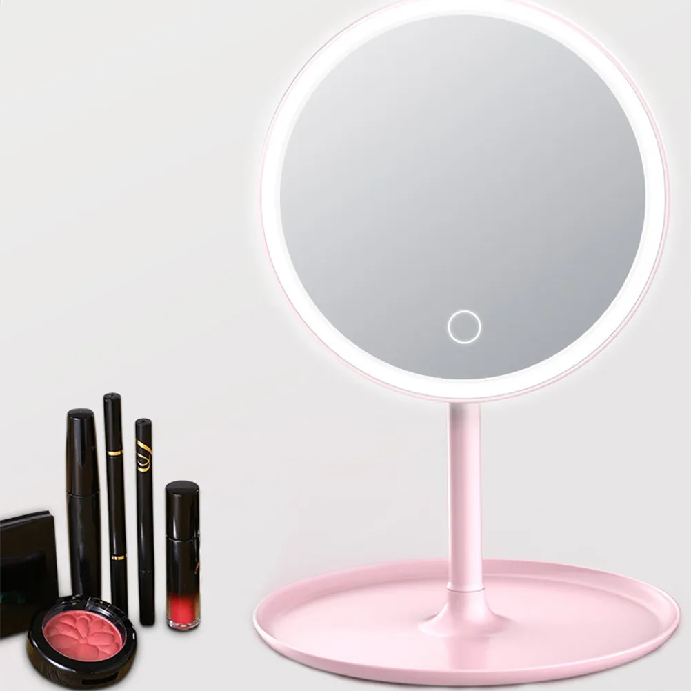 

Зеркало для макияжа с LED-подсветкой, USB-зарядкой, 3 цветами освещения, настольное, для декора туалетного столика, модное зеркало для макияжа